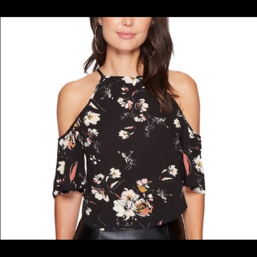 Bishop & Young floral cold shoulder top